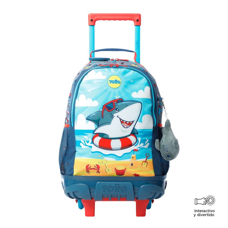 TOTTO - Morral con ruedas Niño Rue Bomper Little Surfer Mediano Gris