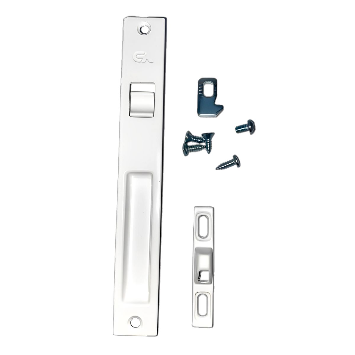 GENERICO - Cerradura Chapa Sencilla Para Ventana Corrediza Blanco x2 Unidades