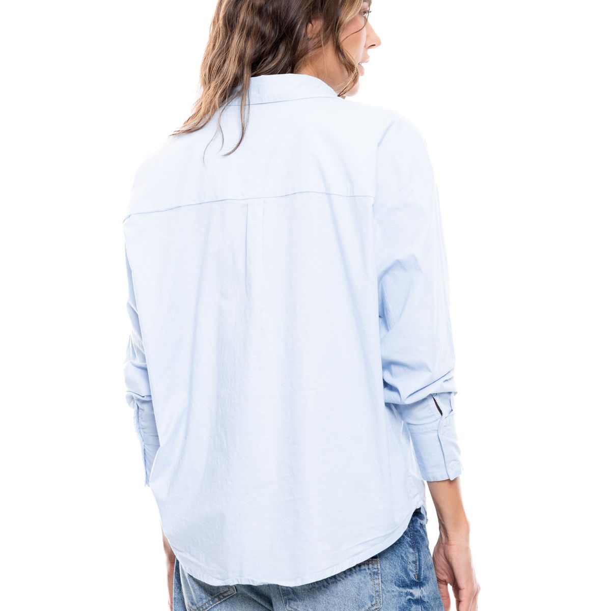 COLOR BLUE - Camisa Manga Larga Unicolor