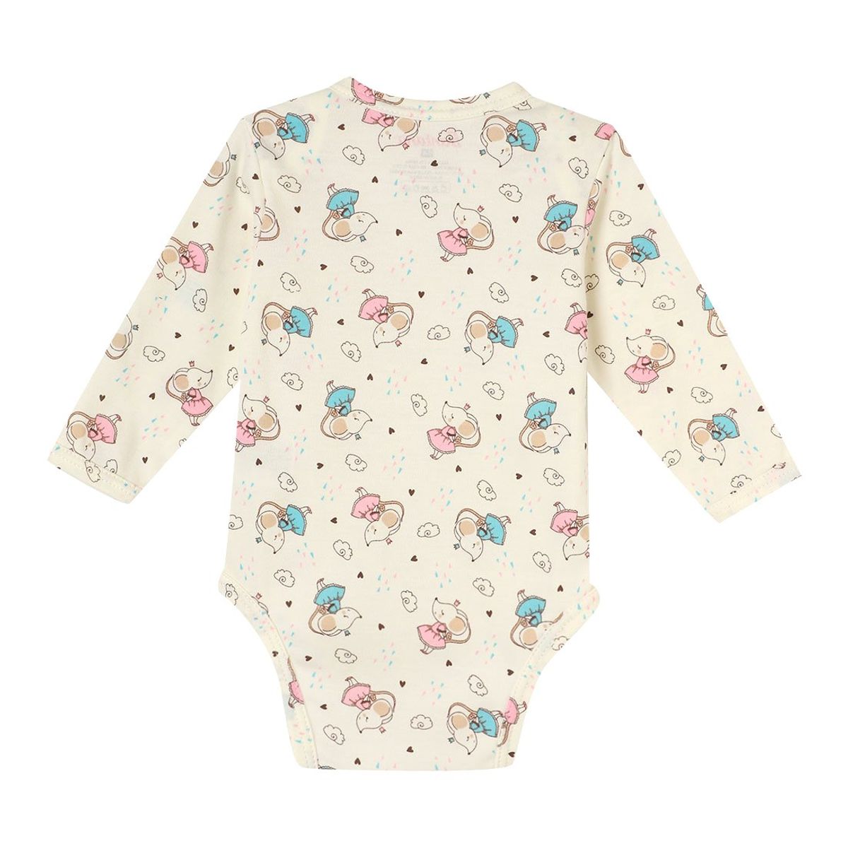 SANTANA - Body Bebé Manga Larga Niña Crema