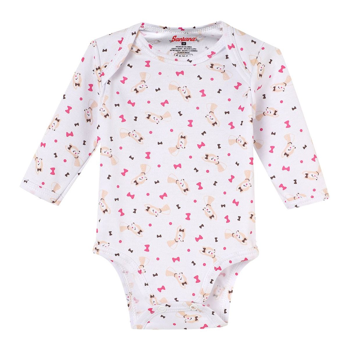 SANTANA - Body Bebé Manga Larga Niña Beige
