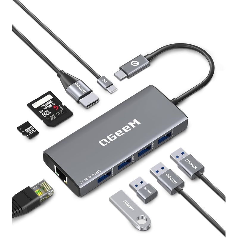 GEF - Adaptador Usb-c A Rj45 Hdmi Galaxy Mac iPad Android Windows