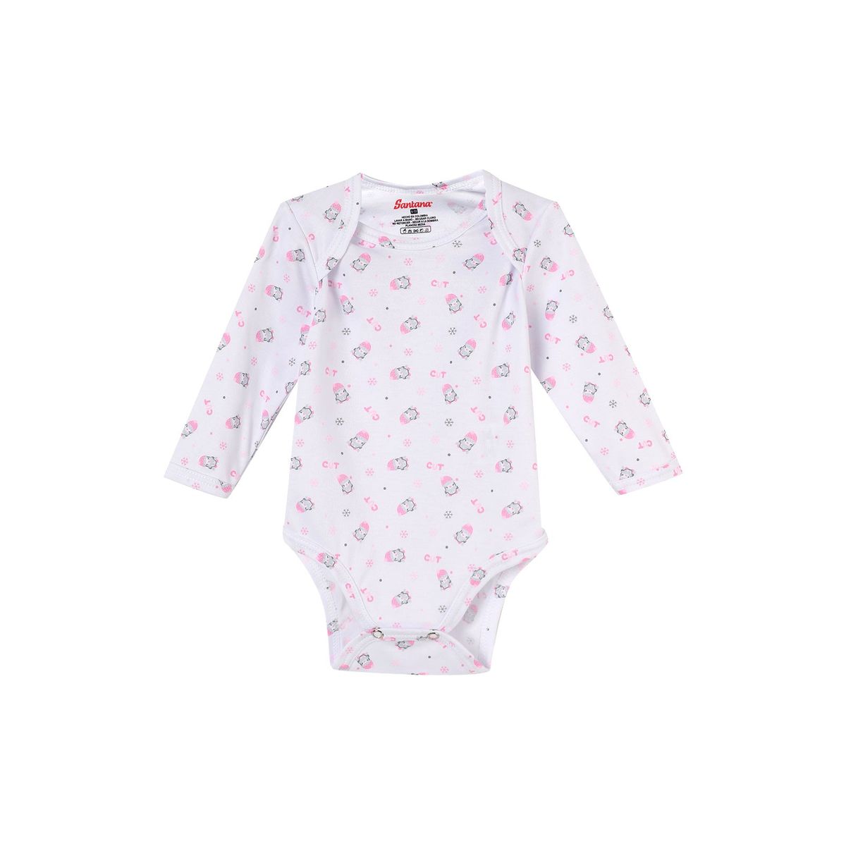 SANTANA - Body Bebé Manga Larga Niña Palo Rosa