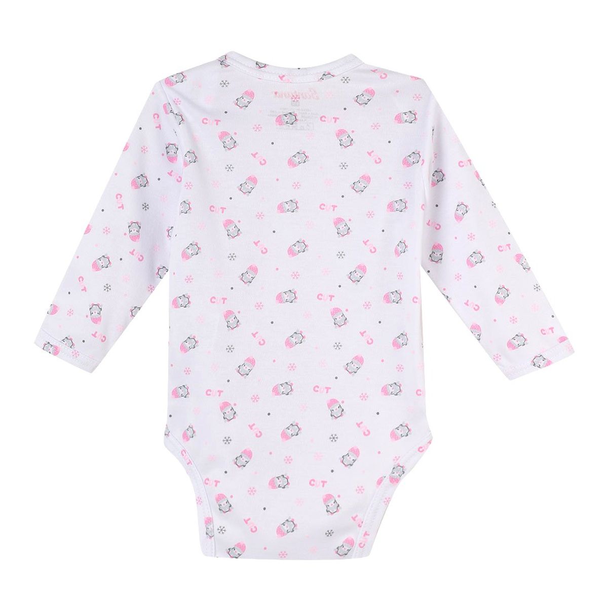 SANTANA - Body Bebé Manga Larga Niña Palo Rosa