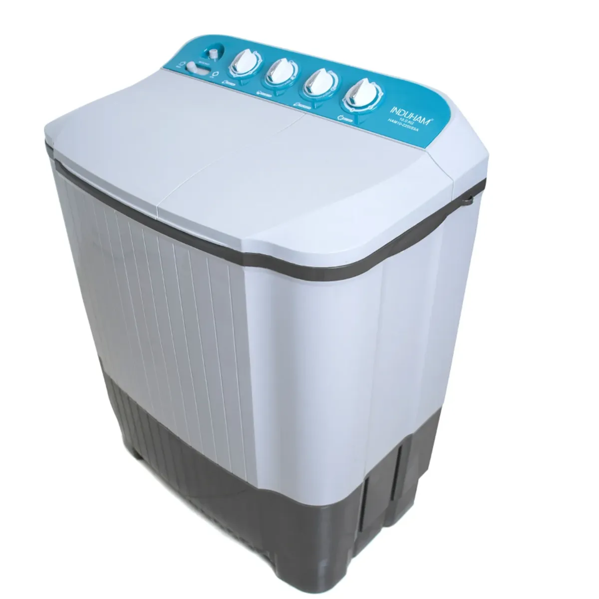 INDUHAM - LAVADORA SEMIAUTOMÁTICA DOBLE TINA 10 KGS MARCA INDUHAM HAM10-2208SA COLOR BLANCO 110V