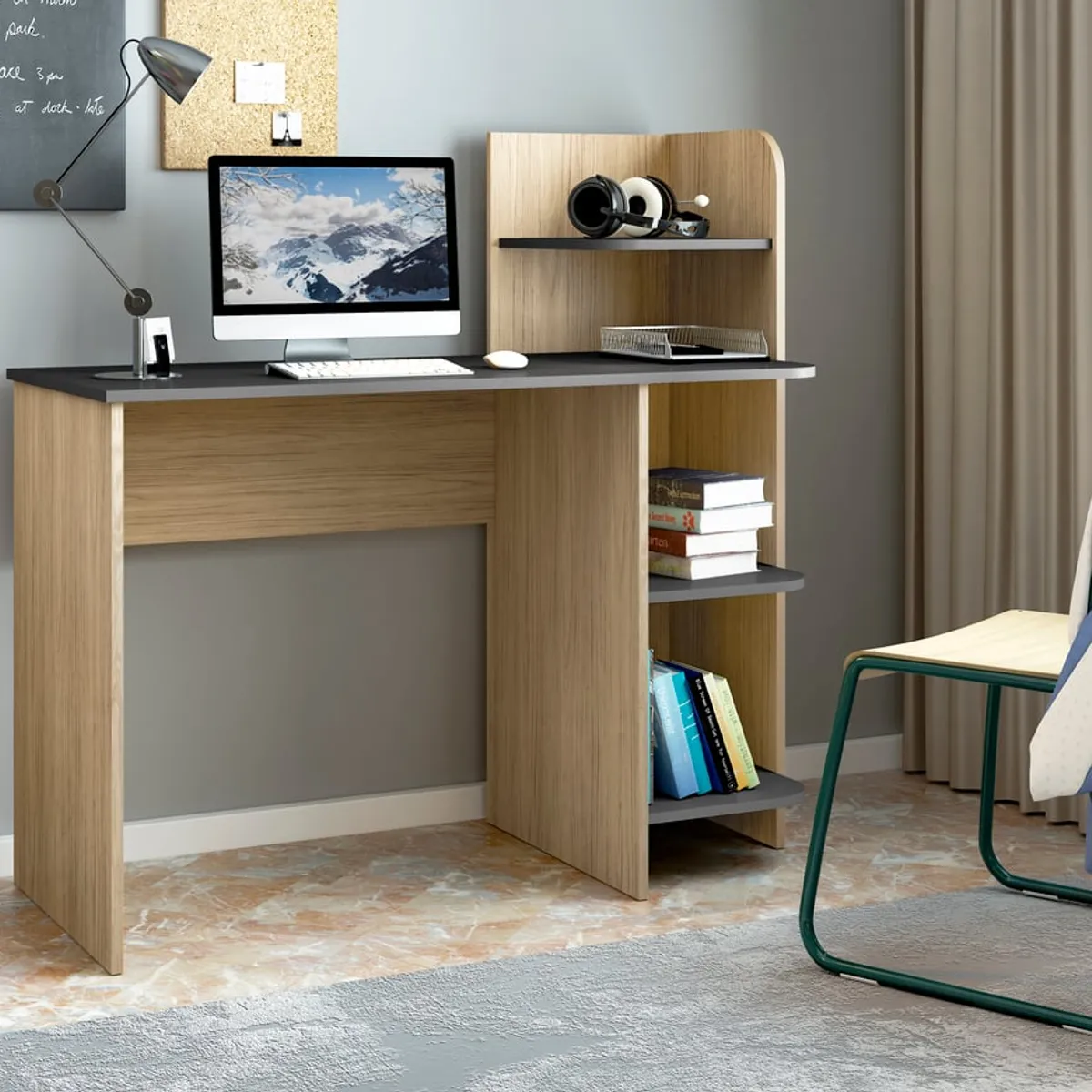 BERTOLINI - Escritorio Link en MDP 110x111cm 3 estantes