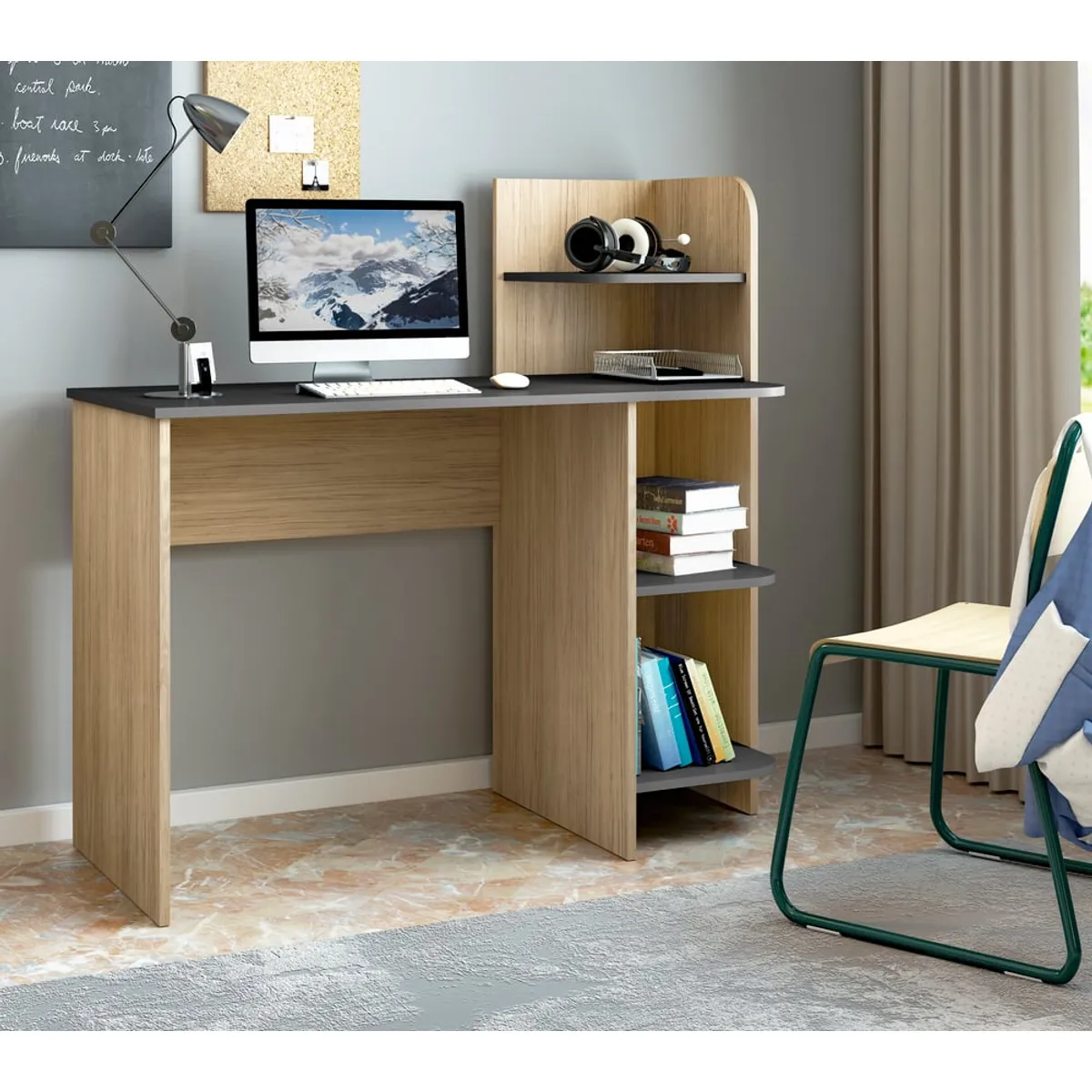 BERTOLINI - Escritorio Link en MDP 110x111cm 3 estantes