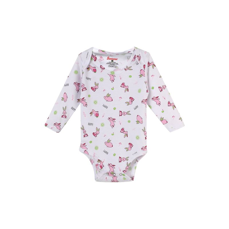 SANTANA - Body Bebé Manga Larga Niña Fucsia Medio