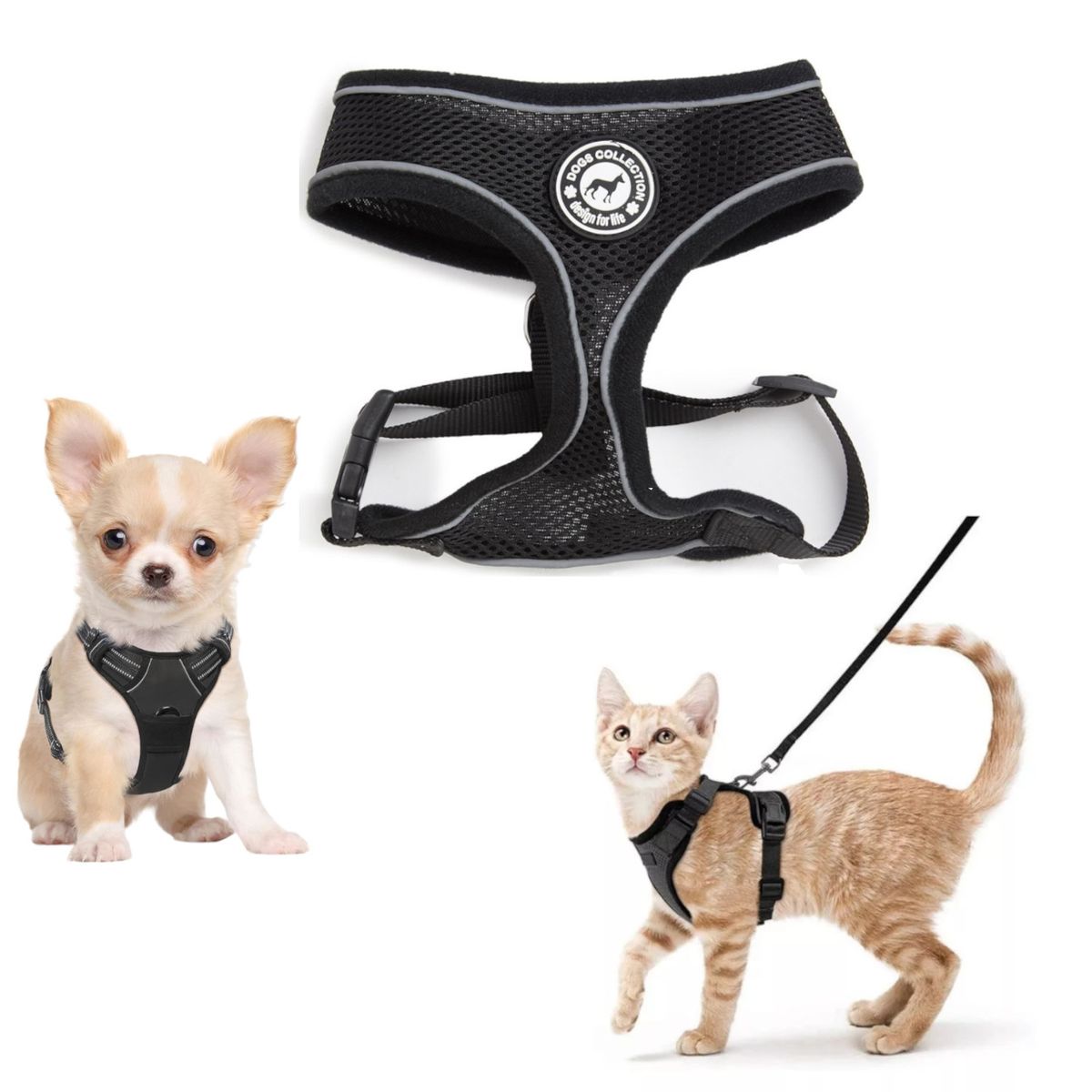 GENERICO - Chaleco Tipo Arnés Para Perro O Gato Raza Pequeña Reflectivo