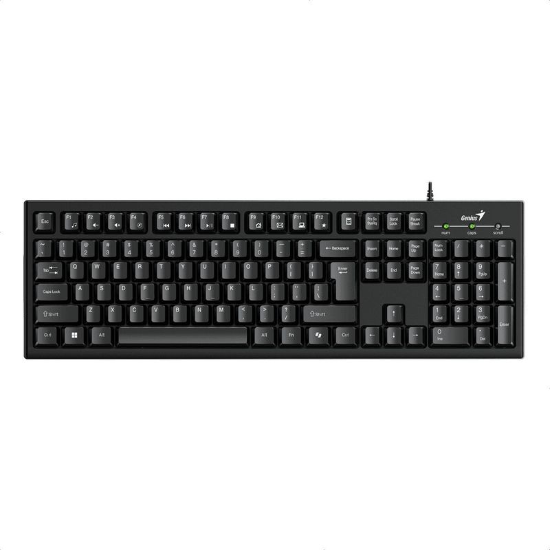 GENIUS - Teclado USB Genius Smart KB-100 Con Teclas 12 Multimedia FN