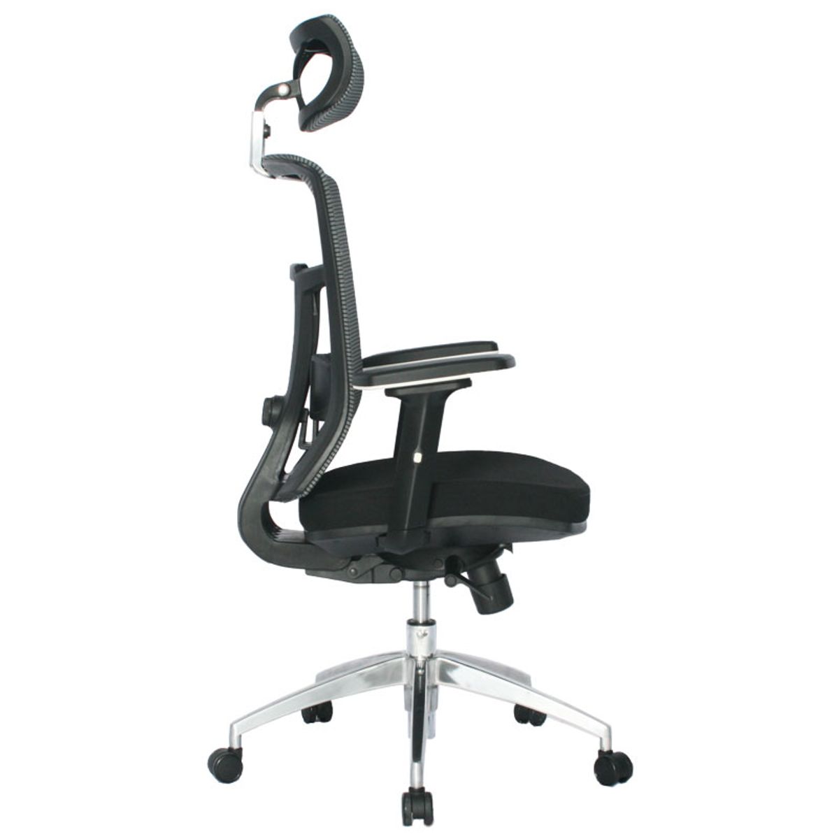 ZER - Silla Gerencial Osaka Base Aluminio Mecanismo Sincro Slider 3D Negra