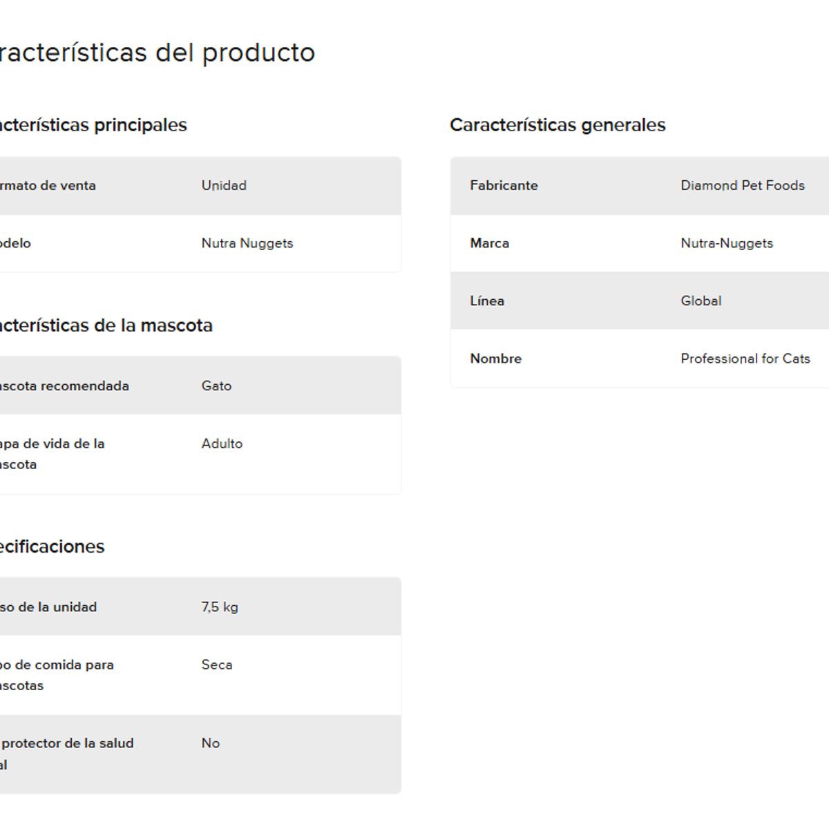 NUTRA NUGGETS - Nutra Nuggets Mantenimiento Cat Premium 7 Kg