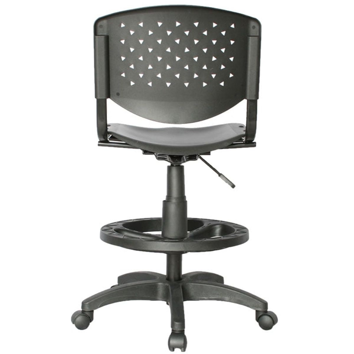 GENERICO - SILLA RISMA DE OFICINA TIPO CAJERO EN PLÁSTICO NEGRO ALTURA REGULABLE