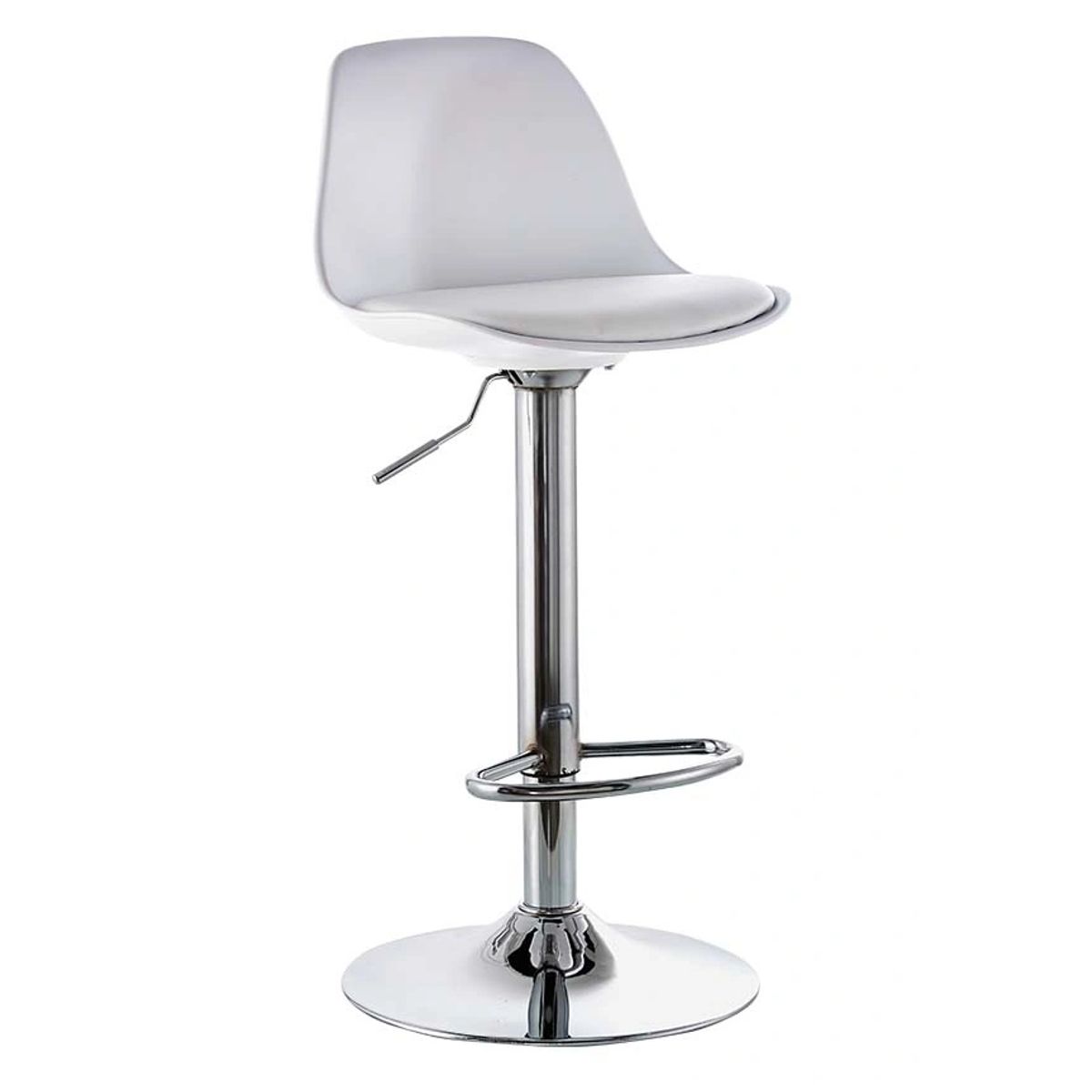 ZER - SILLAS BAR EAMES TULIPAN ALTA - BLANCO ASIENTO TAPIZADO