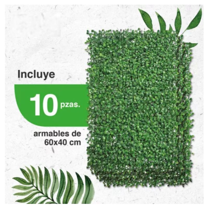 ONE PIXEL - Tapete de Follaje Artificial Jardín 40x60cm Pack X 10 Unidades