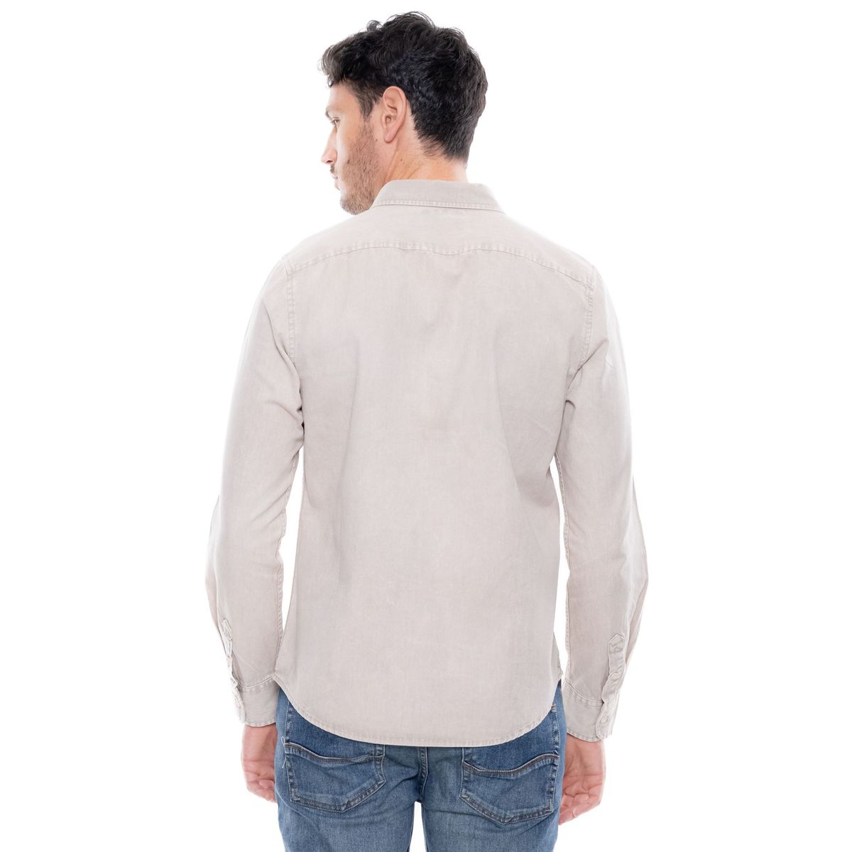 COLOR BLUE - Camisa Manga Larga Unicolor