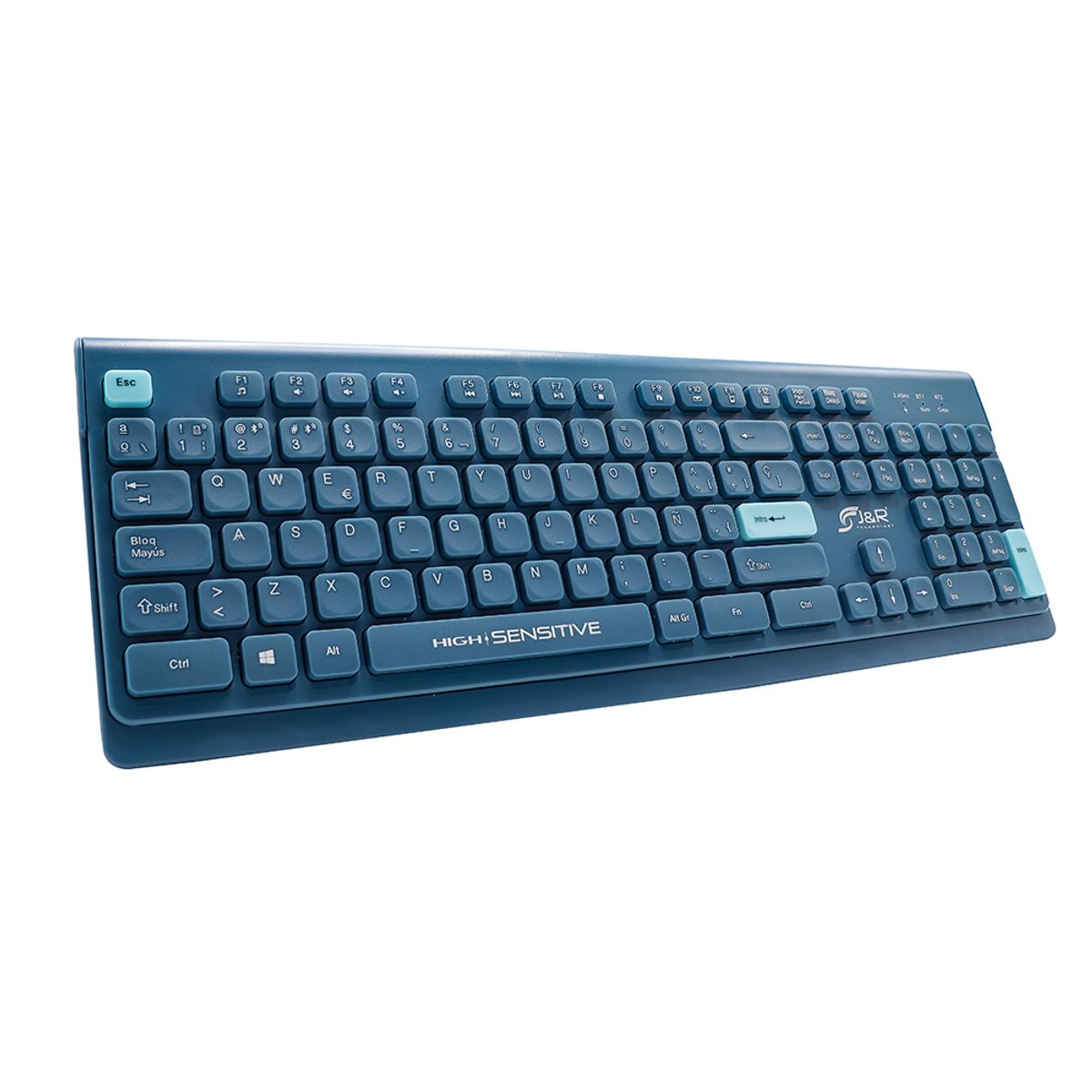 JYR TECHNOLOGY - TECLADO BLUETOOTH INALAMBRICO 24GHZ USB ERGONOMICO RECARGABLE