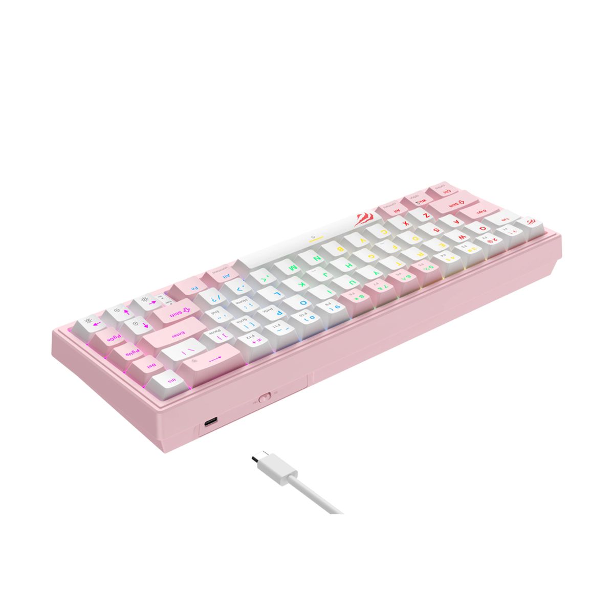 XTECH - TECLADO MECANICO COMPACTO HAVIT ROSA RGB 75% TIPO C WIN Y MAC