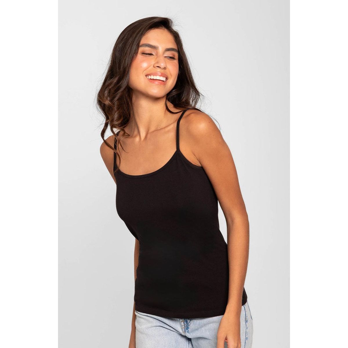 DIANE & GEORDI - Camiseta con tiras (4301) - Negro
