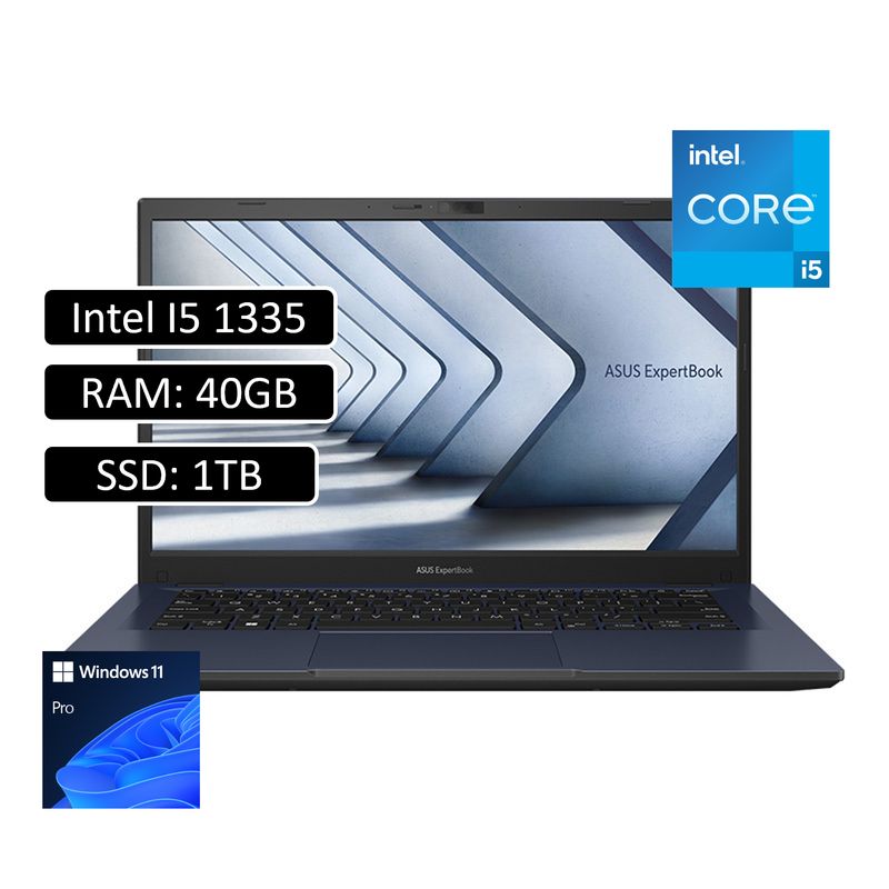 ASUS - PORTATIL ASUS EXPERTBOOK INTEL CORE I5 1335U 40GB 1TB SSD WIN11 PRO