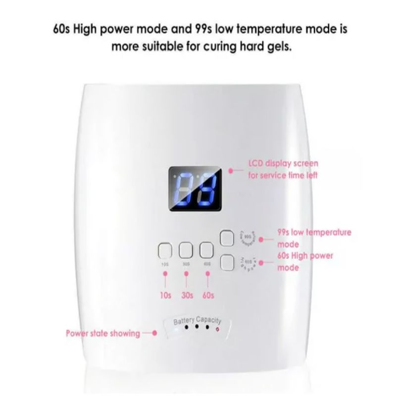 GENERICO - LAMPARA UV LED 66W INALAMBRICA RECARGABLE