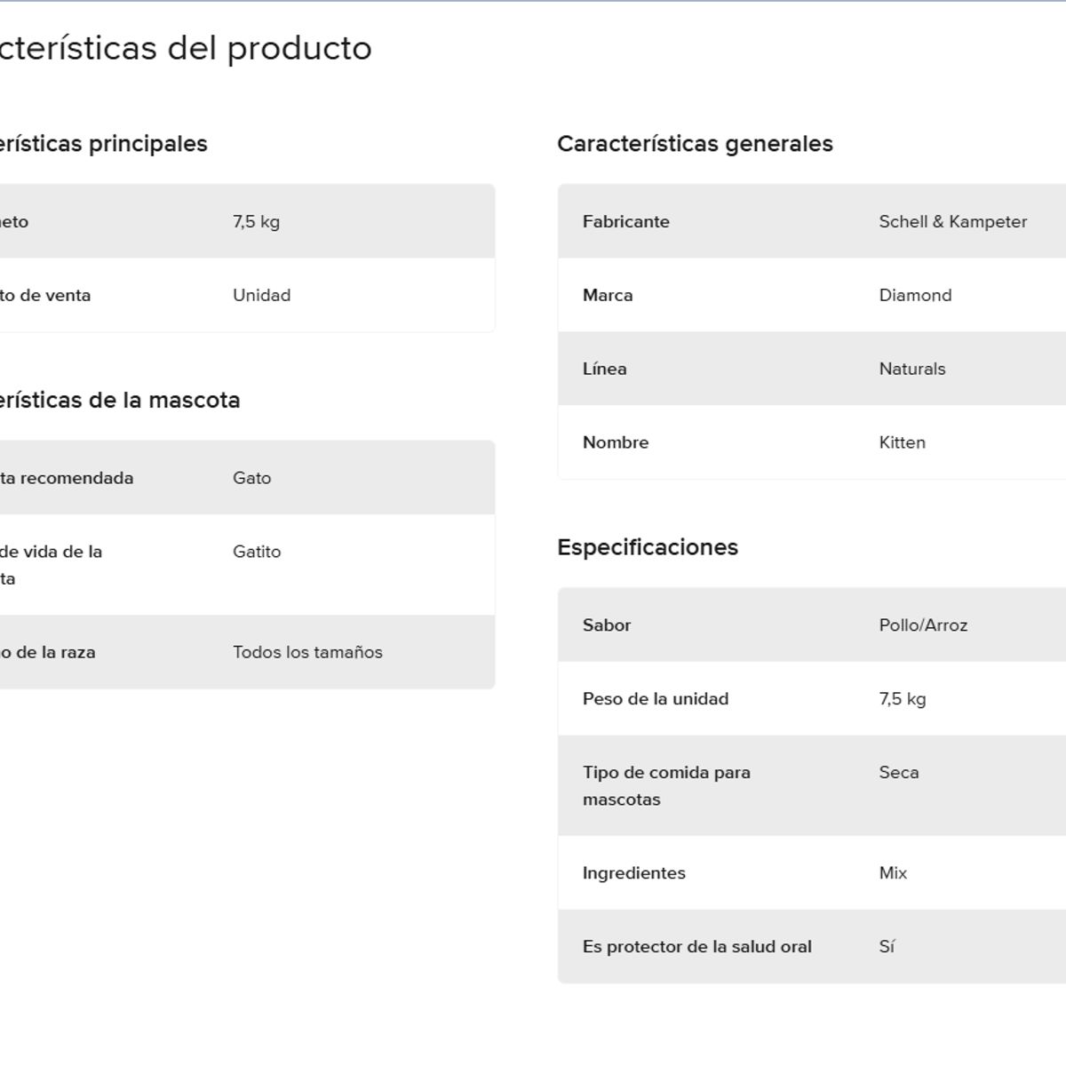 DIAMOND NATURALS - Alimento Diamond Naturals Kitten Indoor Chicken Rice 75kg