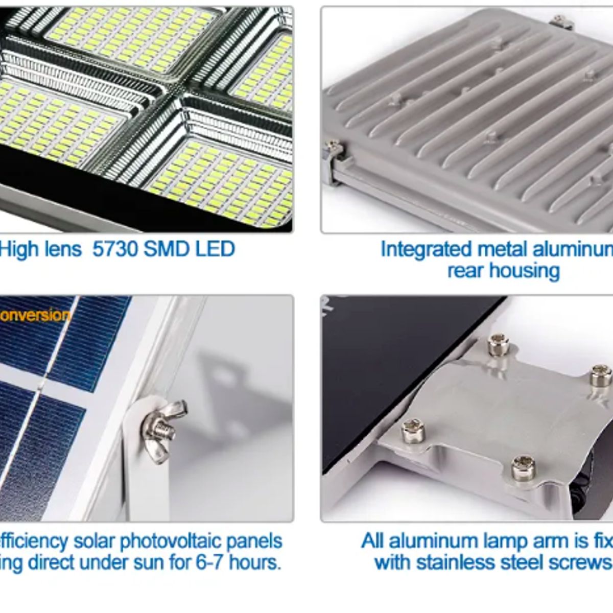 GENERICO - Reflector Solar Led 100w Alumbrado Publico +control + Soporte