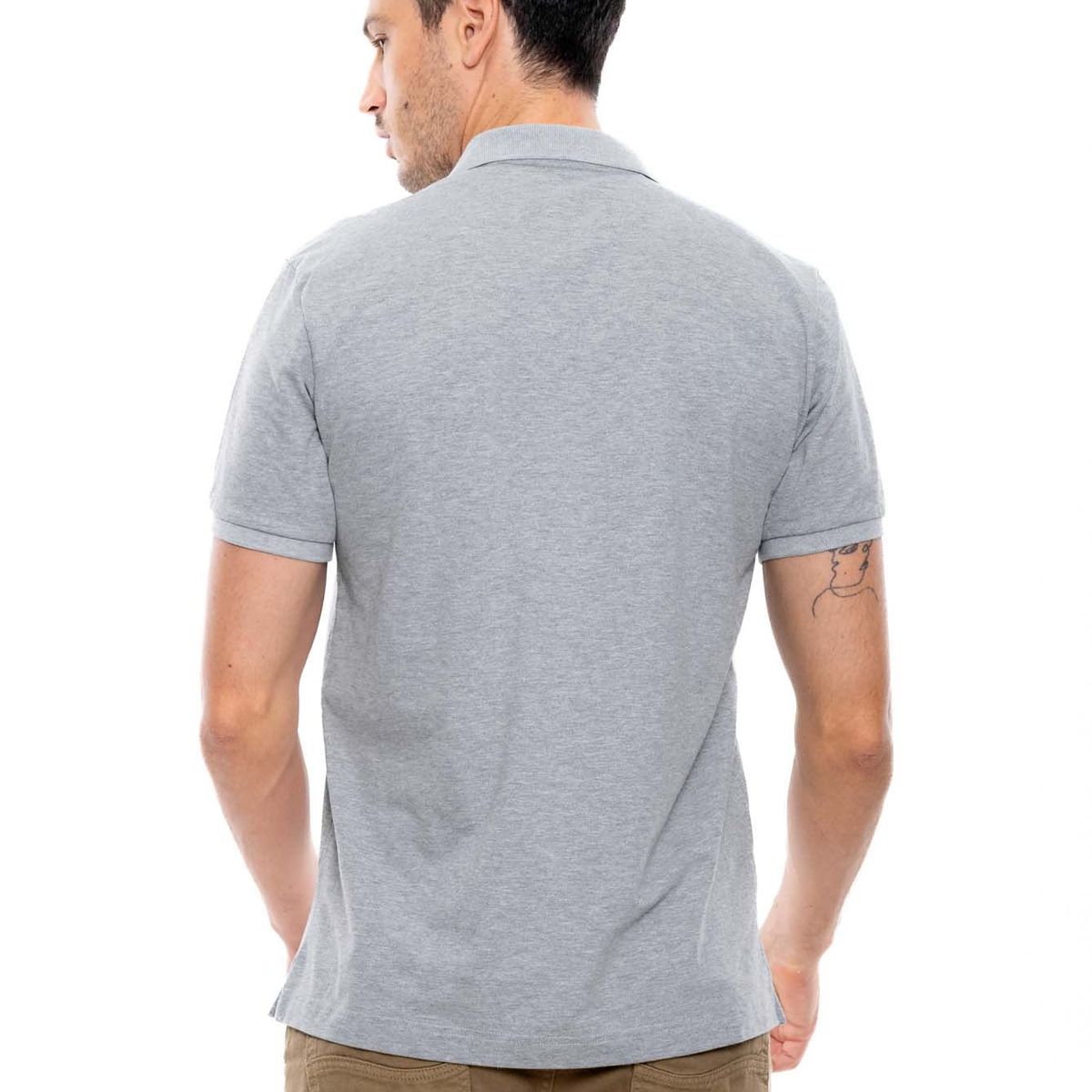 COLOR BLUE - Polo Unicolor Logo Estampado Eco Recycle