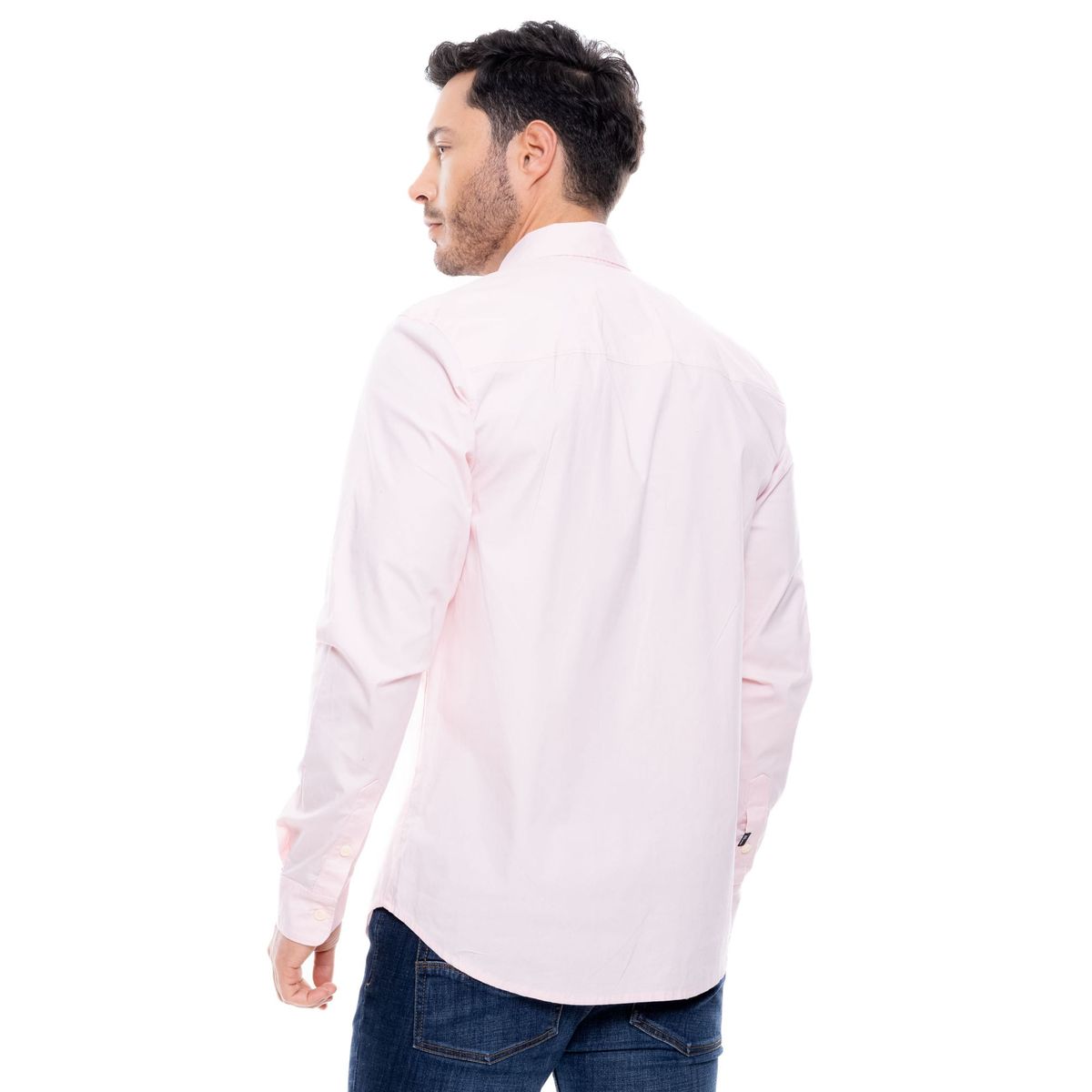 COLOR BLUE - Camisa Manga Larga Unicolor Logo