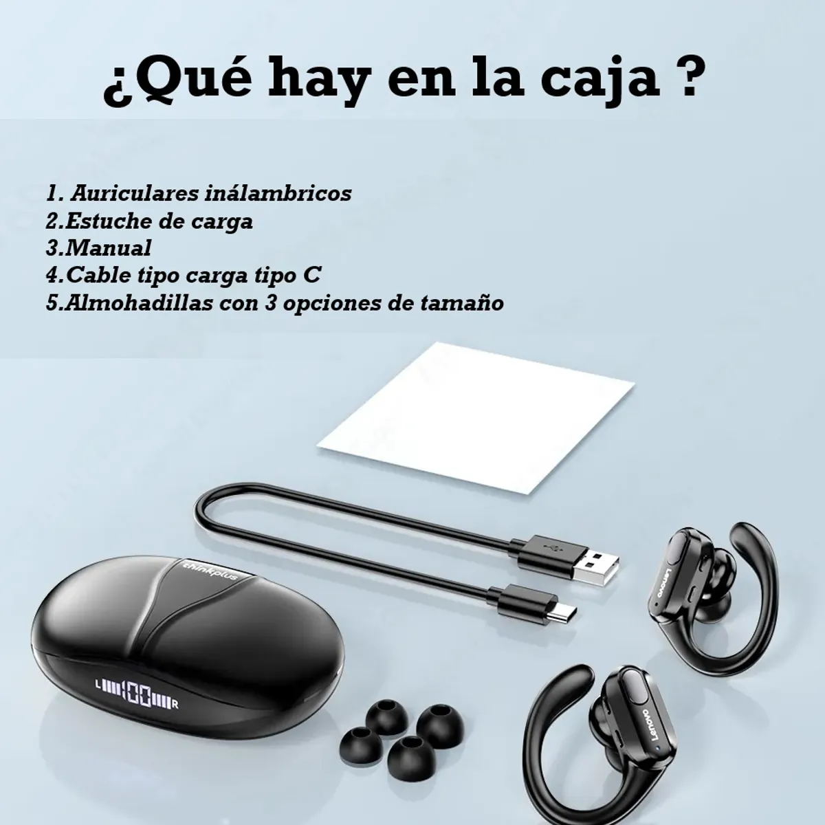 Lenovo - audifonos de iphone Lenovo Xt80 Inalámbricos bluetooth 5.3