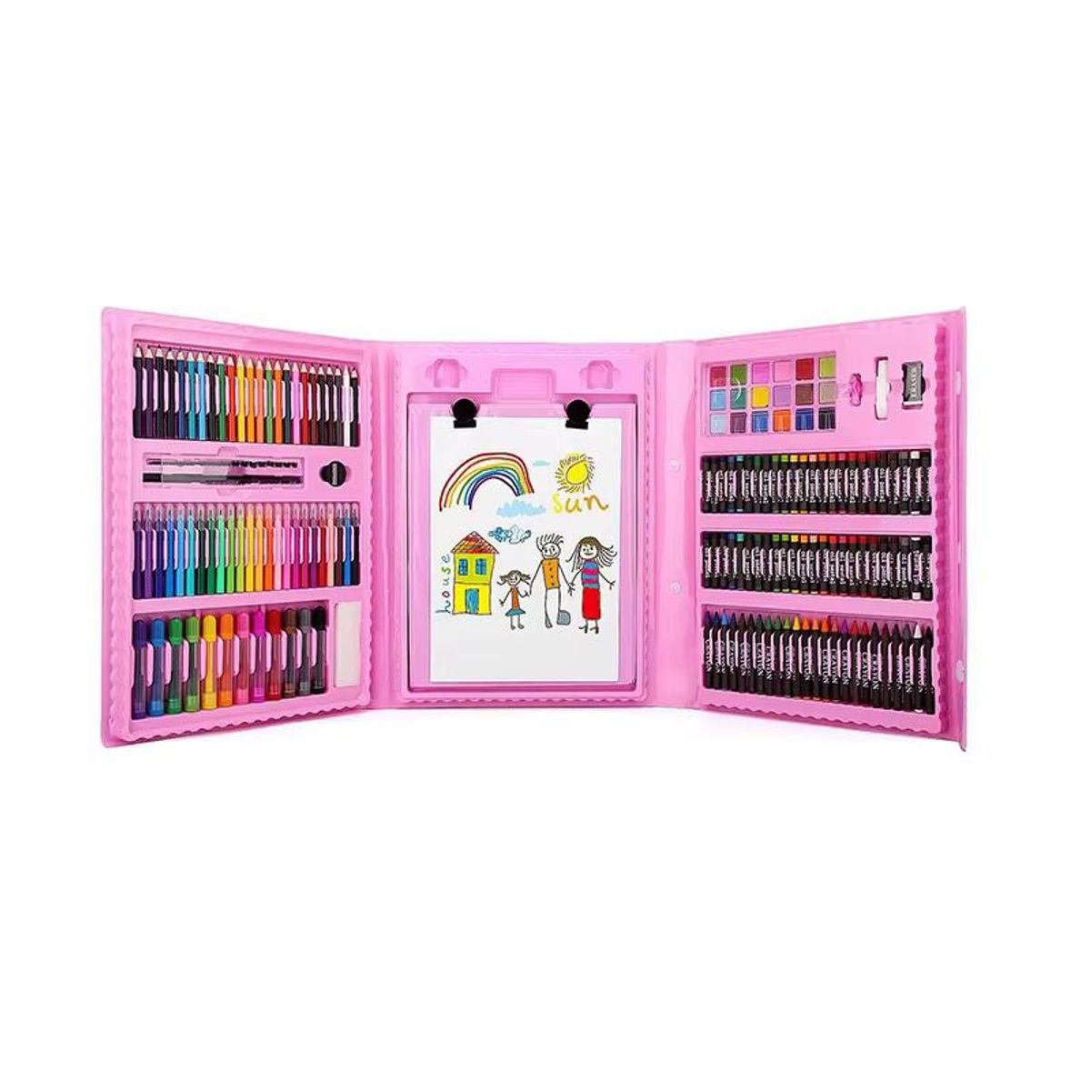 GENERICO - Set Kit Arte Niños Maleta 208 Piezas Crayon Acuarela Plumon