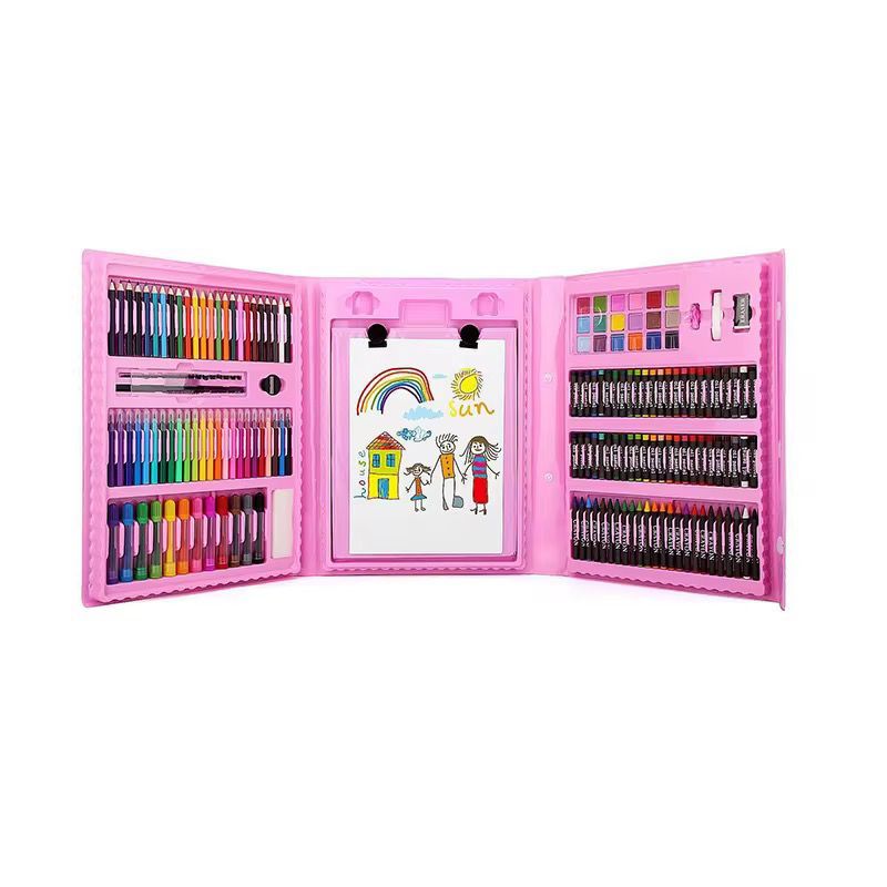 GENERICO - Set Kit Arte Niños Maleta 208 Piezas Crayon Acuarela Plumon