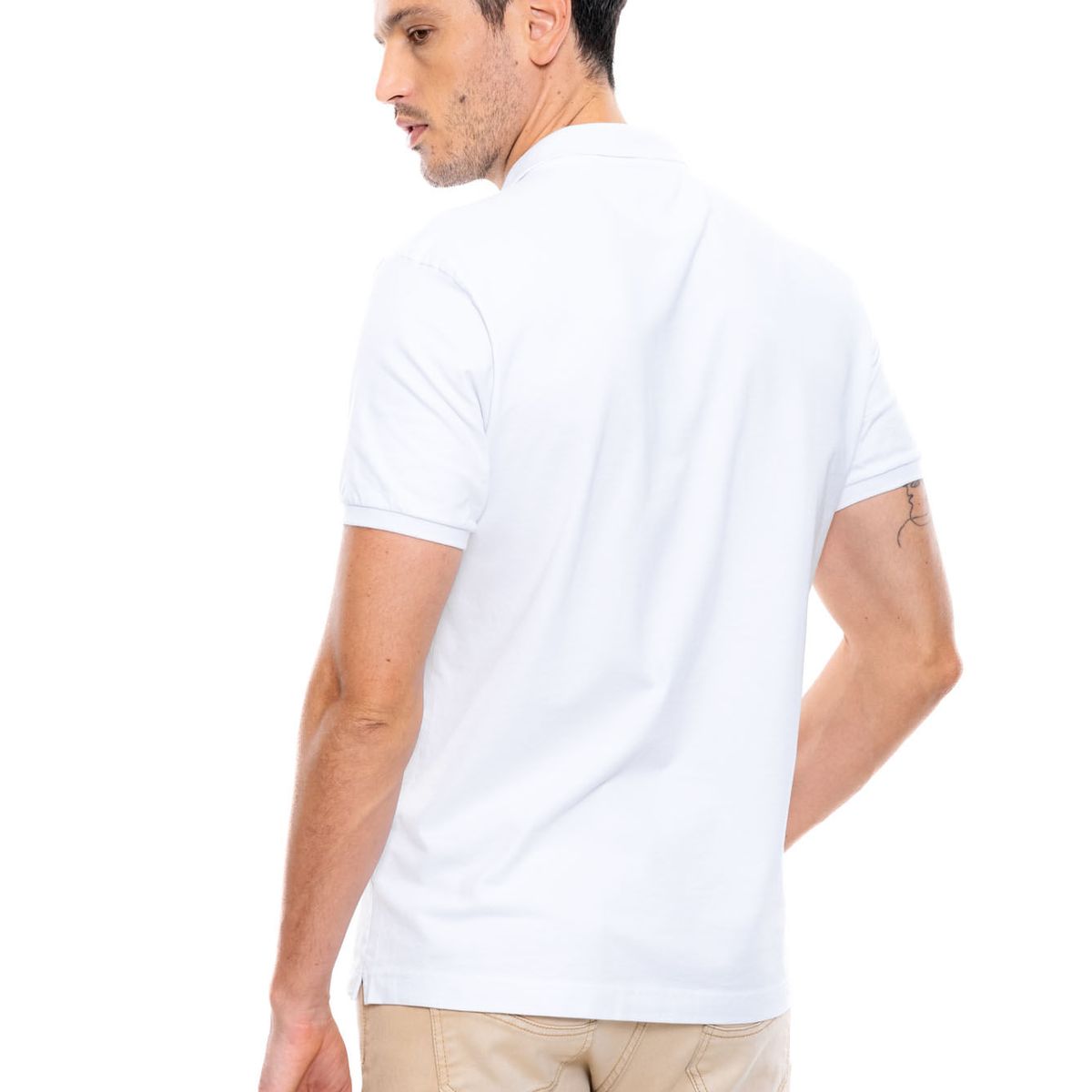 COLOR BLUE - Polo Unicolor Logo Estampado Eco Recycle