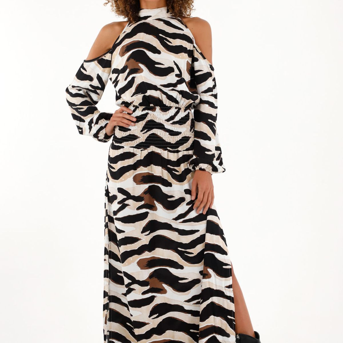 TENNIS - Vestido largo con estampado animal print para mujer