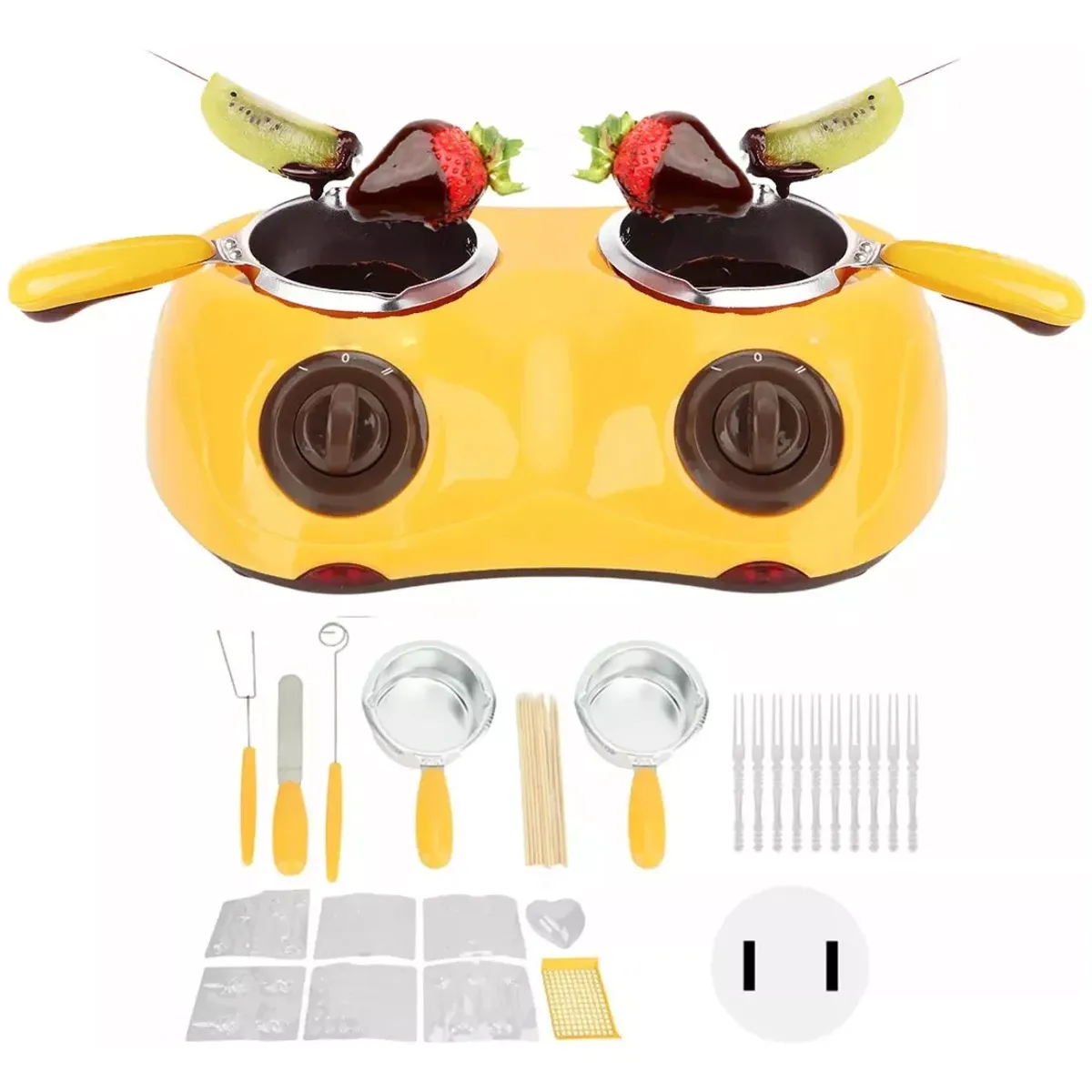 GENERICO - Chocolatera Doble De Fondue Maquina Para Derretir Chocolate
