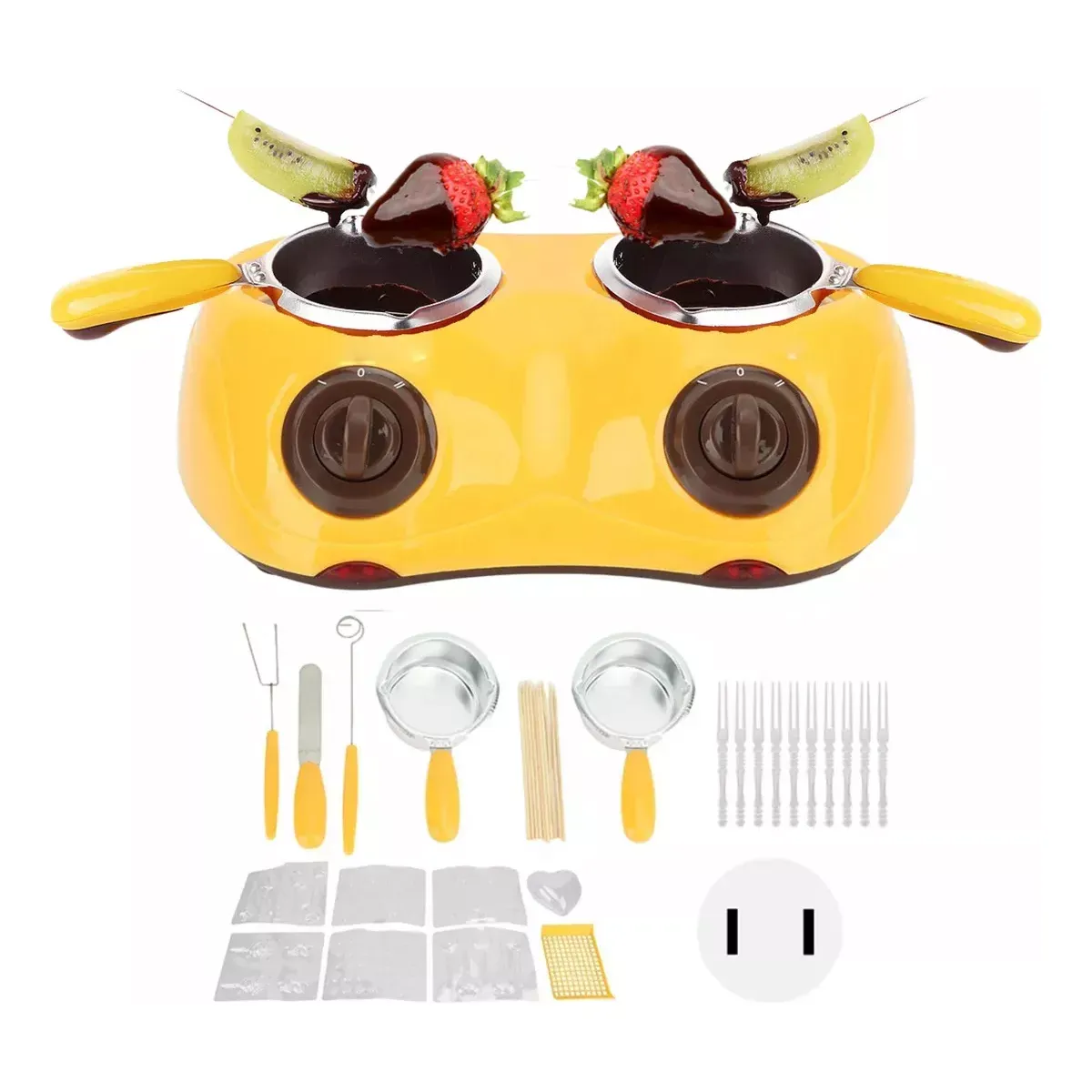GENERICO - Chocolatera Doble De Fondue Maquina Para Derretir Chocolate