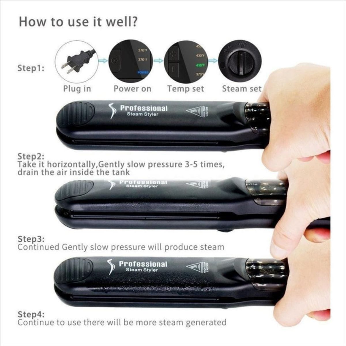 SKY - Plancha de Pelo a Vapor Original Profesional