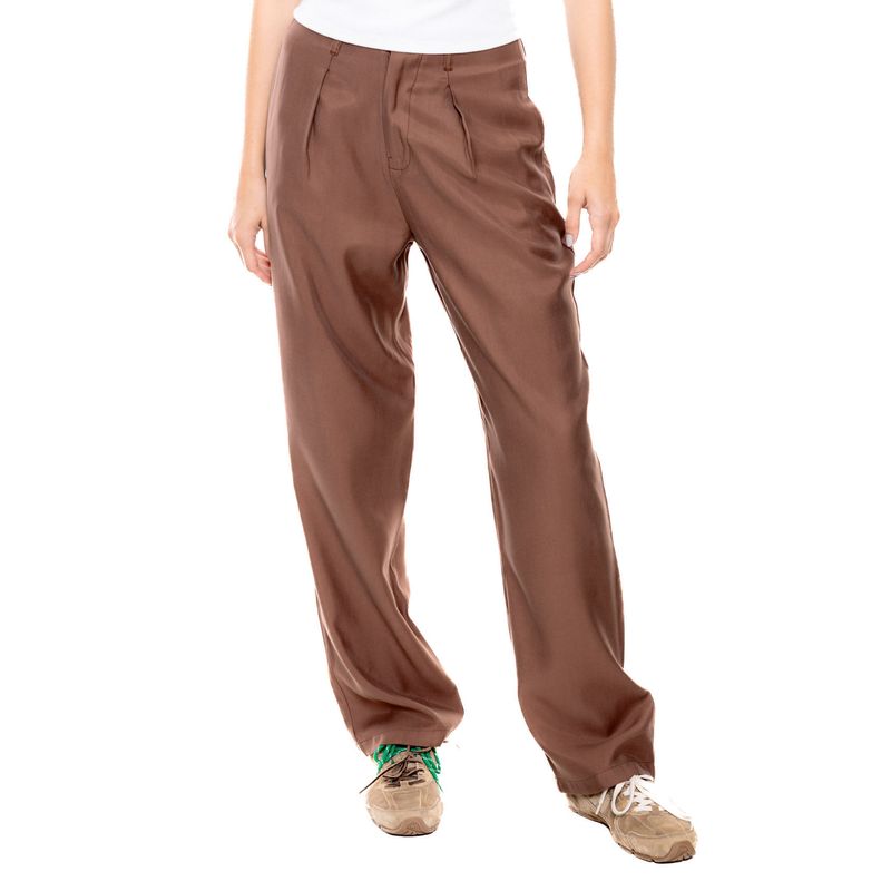 COLOR BLUE - Pantalón High Waist Con Pinzas Delanteras