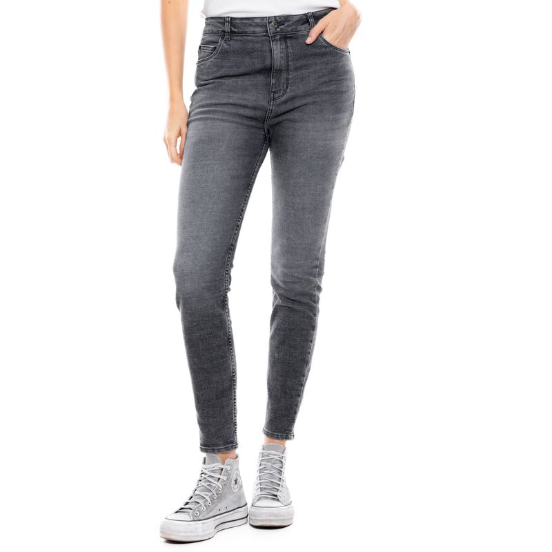 COLOR BLUE - Black Denim High Waist Skinny Fit Jeans