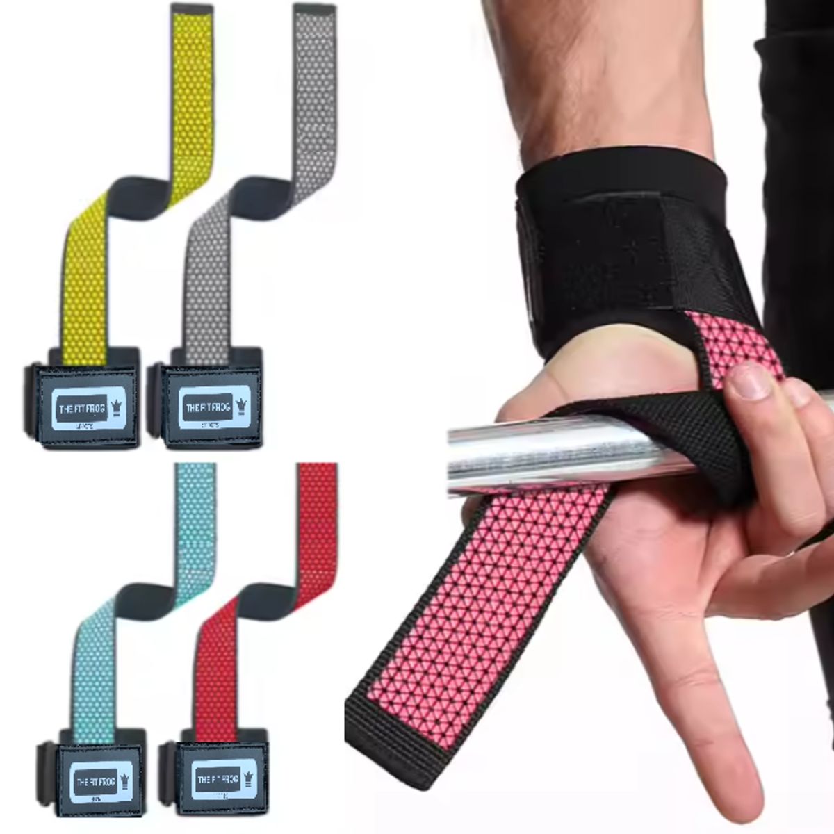 GENERICO - Straps Correas Levantamiento Pesas Gym The Fit Frog Set X2