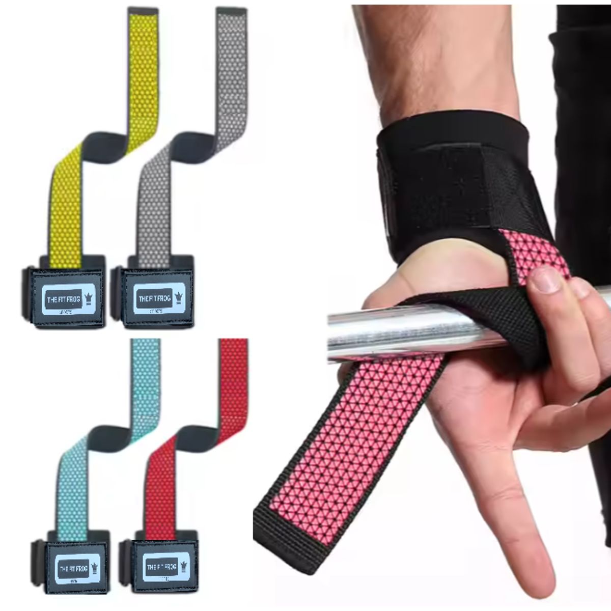 GENERICO - Straps Correas Levantamiento Pesas Gym The Fit Frog Set X2