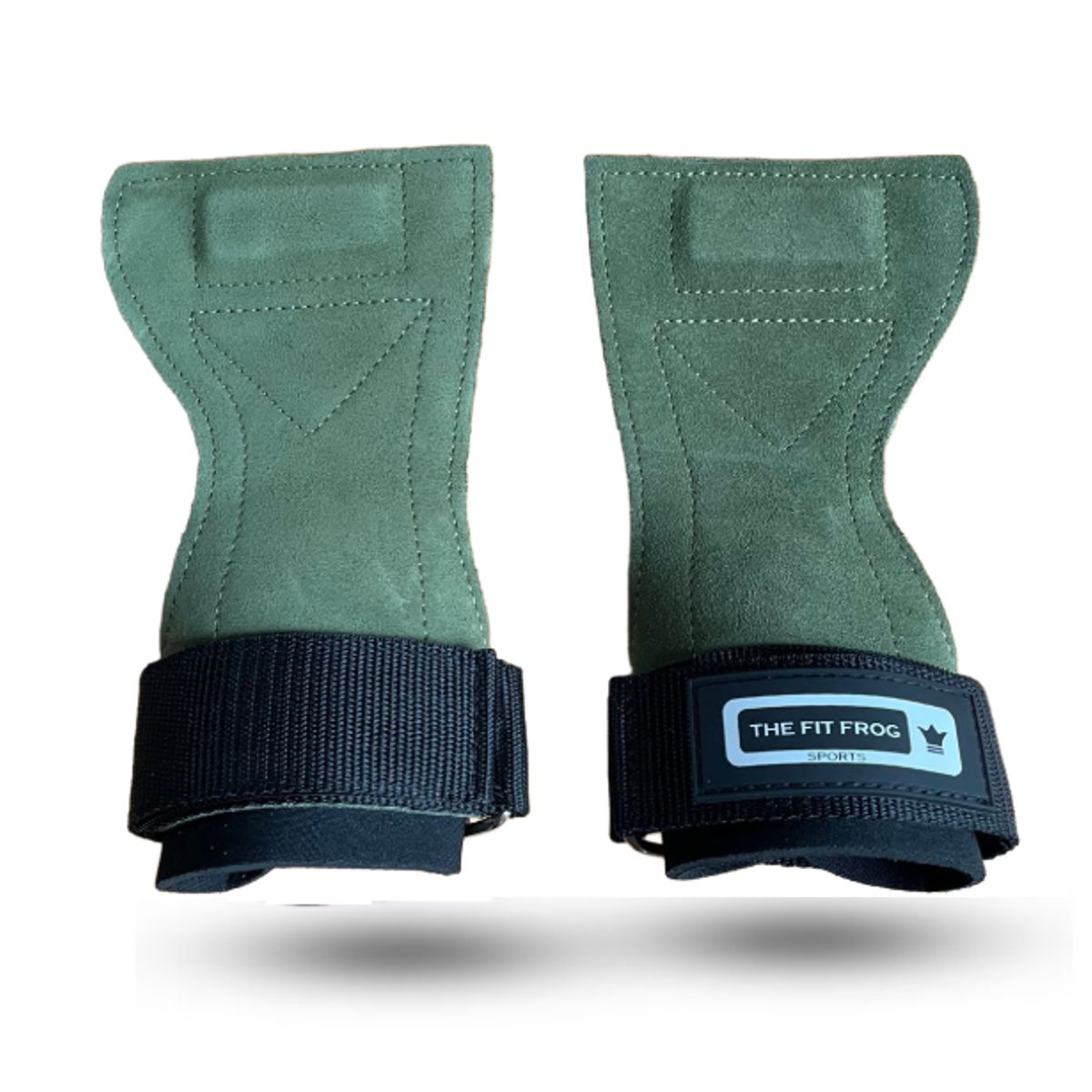 GENERICO - Guantes Gym Calleras Cuero Levantamiento Pesas verde X2