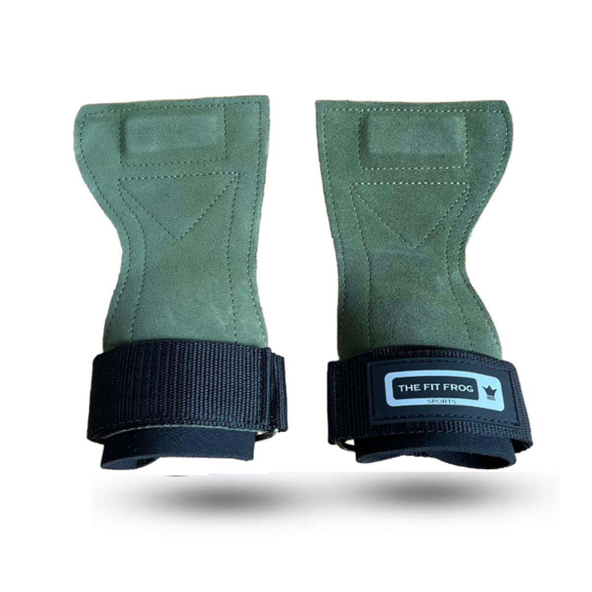 GENERICO - Guantes Gym Calleras Cuero Levantamiento Pesas verde X2