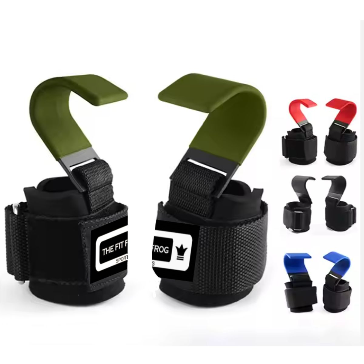 GENERICO - Straps De Gancho Guante Levantamiento De Pesas Gym verde