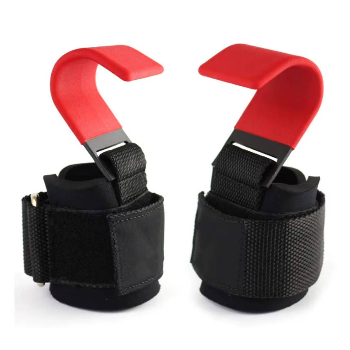 GENERICO - Straps De Gancho Guante Levantamiento De Pesas Gym rojo