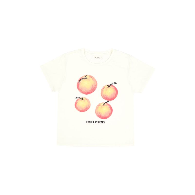 TENNIS - Camiseta crudo con estampado frontal para mujer