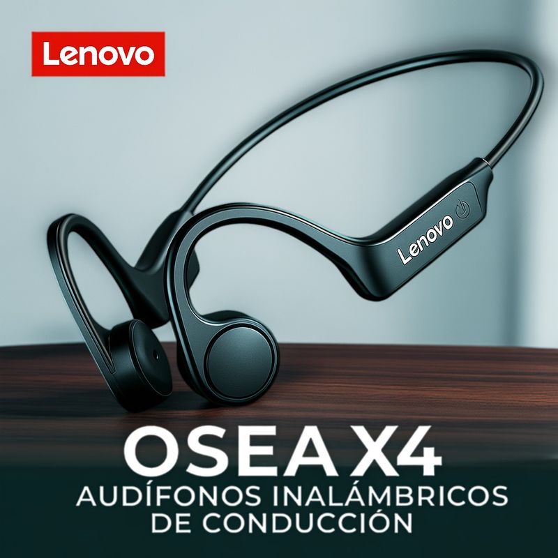 LENOVO - Audifonos de conduccion osea lenovo x4 negros