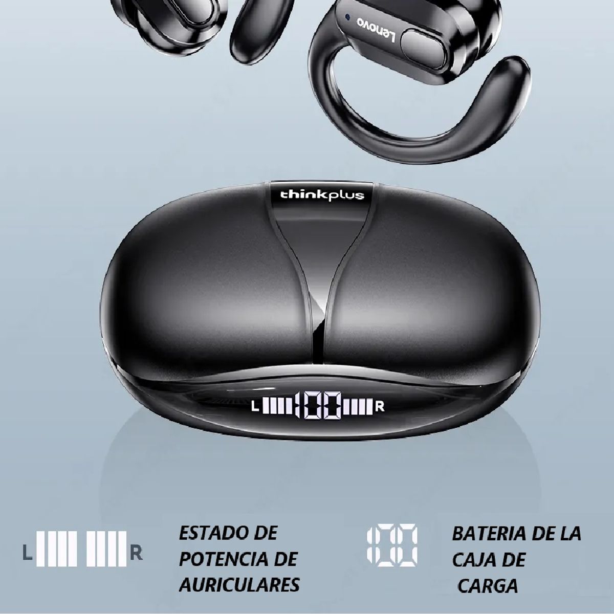 LENOVO - audifonos inalambricos xt80 lenovo con gancho en oreja bluetooth 5.3