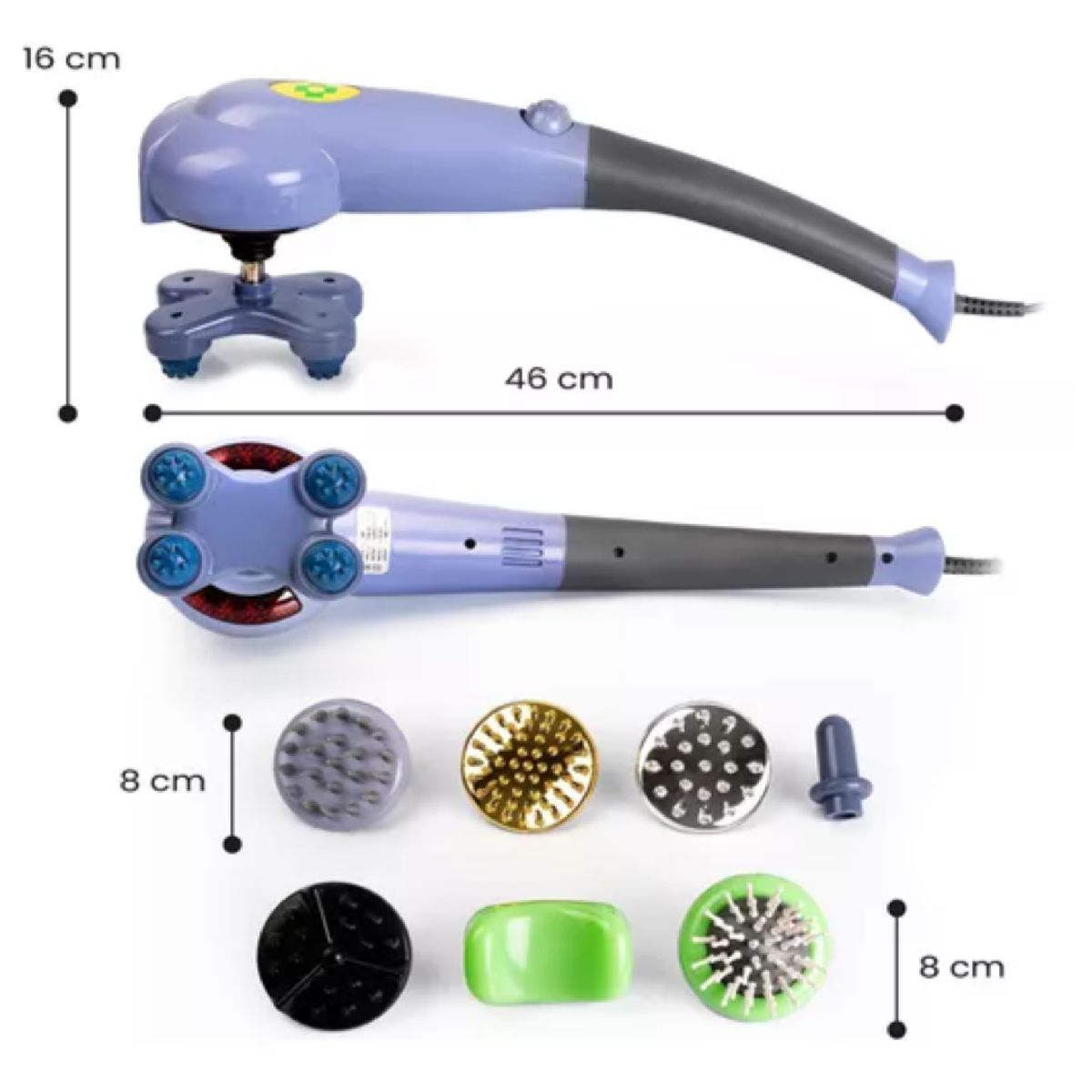 GENERICO - MASAJEADOR ELECTRONICO 8 EN 1 AZUL 999
