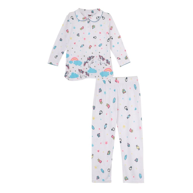 SANTANA - Pijama Niña Cenefa Turquesa
